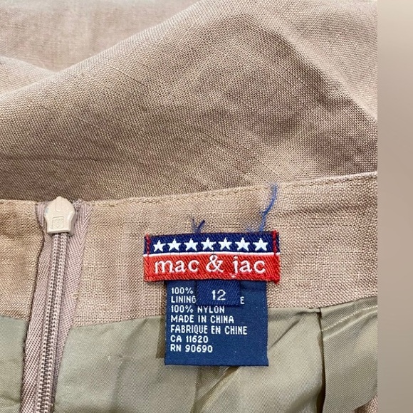 Mac & Jac 100% Linen Khaki Brown Long Maxi Skirt - Picture 8 of 9